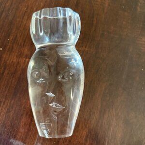 ORREFORS Solid Crystal “Sadeh” Egyptian Series Small Sculpture Martti Rytkonen